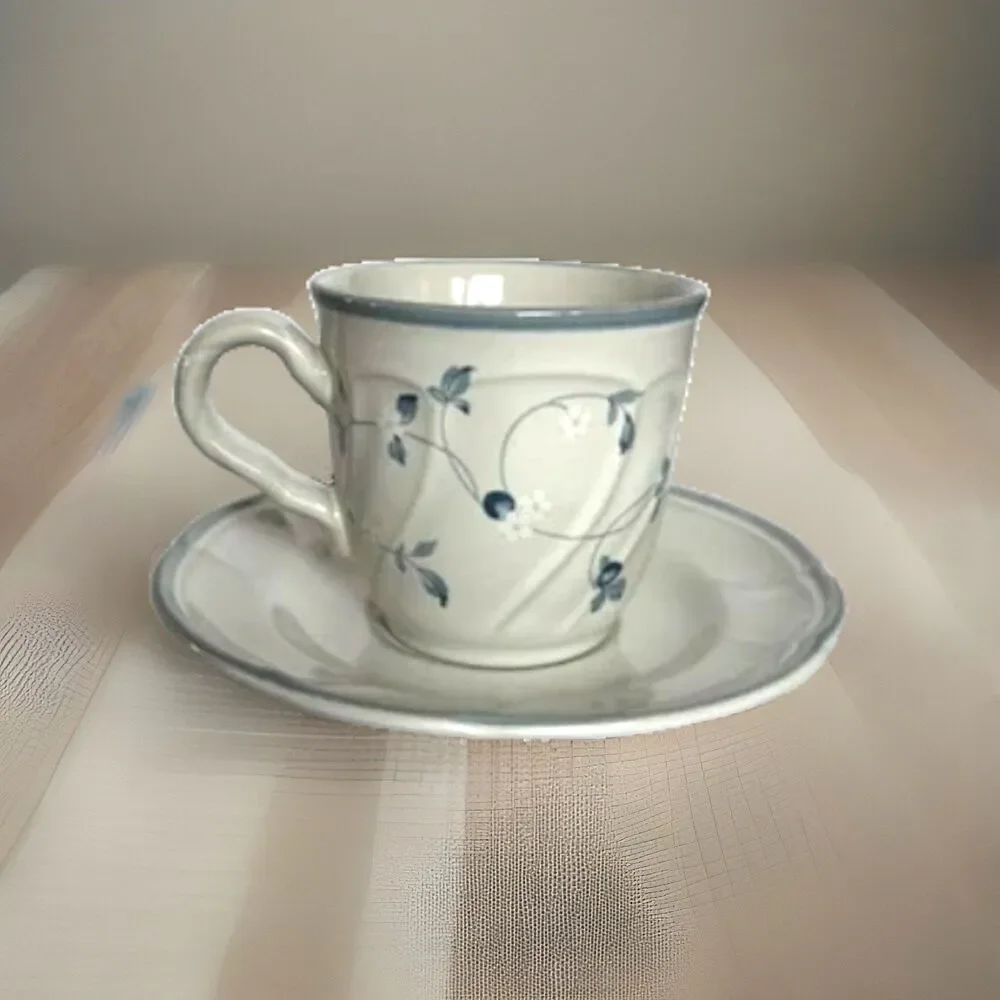 Noritake Strawberry Delight (8671) Cup & Saucer Sets EC Service for TWO